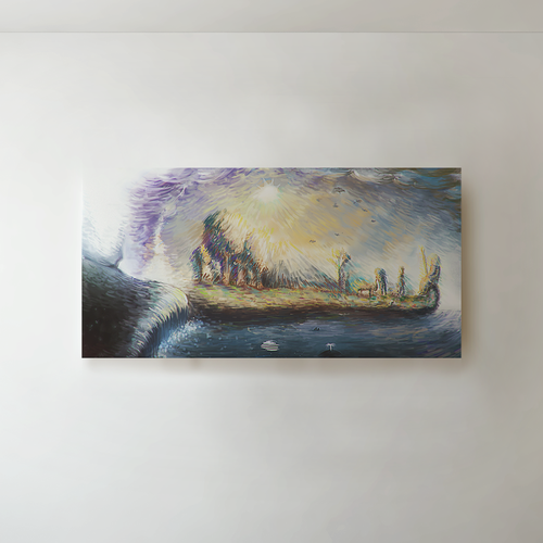 Canvas design with the title 'The Creation of All'