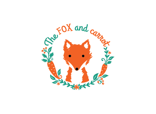 Carrot logo with the title '- the fox and carrot -'