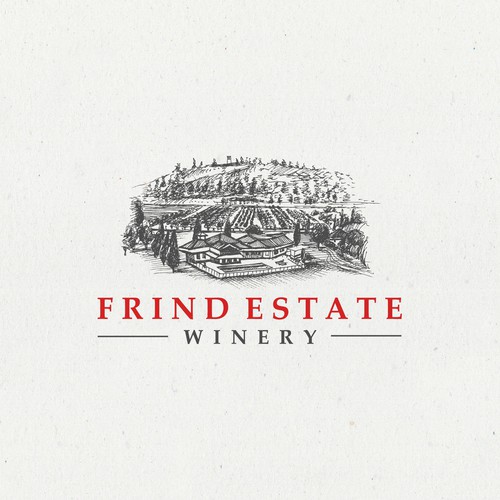 Paper brand with the title 'Frind Estate Winery'