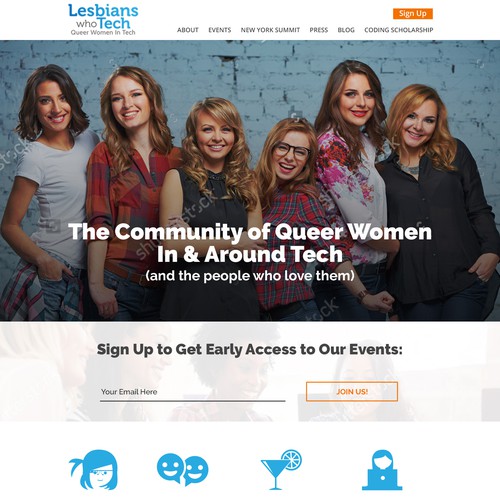 Tech website with the title 'Website for Community of Women in and around Tech '