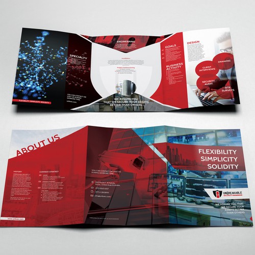 Illustrator design with the title 'Unbreakable Security Brochure.'
