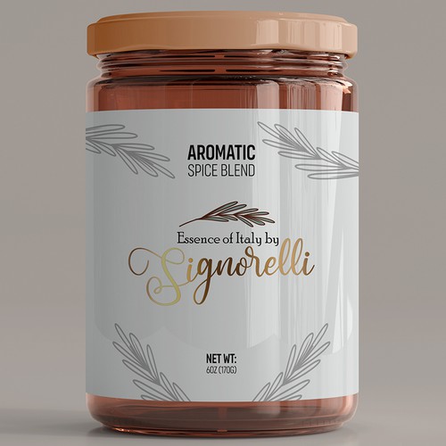 Herbal packaging with the title 'Aromatic Spice Blend Label '