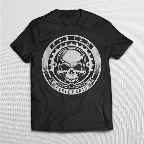 Cycle design with the title 'kustom cycle parts'