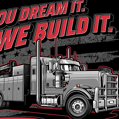 Distressed t-shirt with the title 'You Dream It, We Build it'