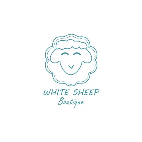 Confectionery logo with the title 'white sheep boutique'