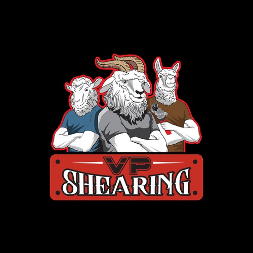 Llama logo with the title 'VP Shearing'