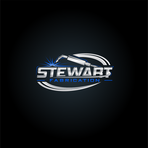 Metallic logo with the title 'Stewart Fabrication'