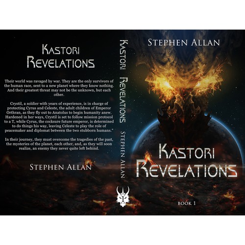 Fantasy book cover with the title 'Book Cover - Kastori Revelations'