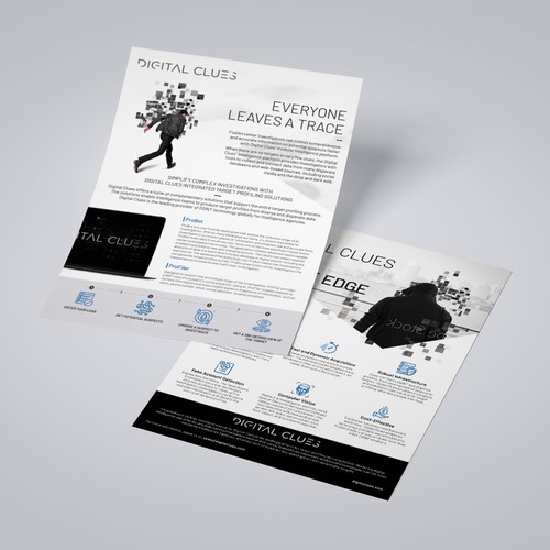 Intelligent design with the title 'Flyer design for digital intelligence service'