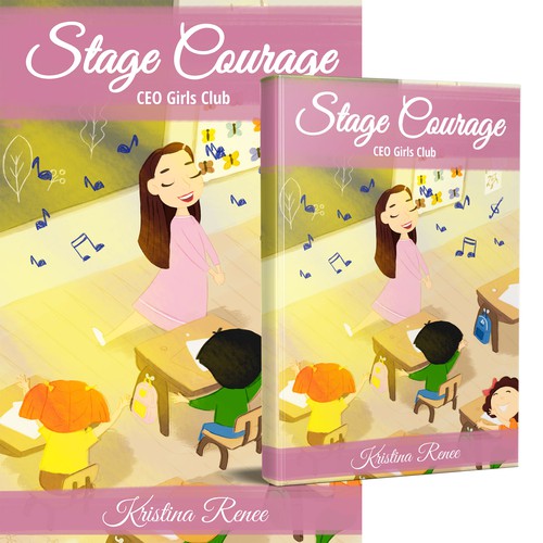 Singer artwork with the title 'Quick sketch for book cover "Stage Courage"'