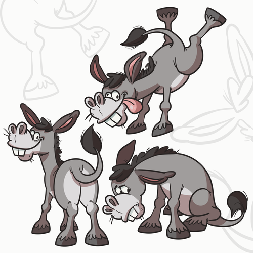 T-shirt artwork with the title 'Donkey T-Shirt Design Concept'