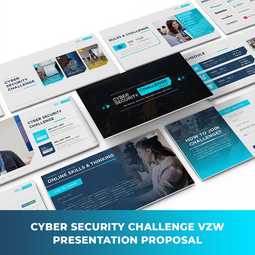 IT design with the title 'Cyber Security Challenge PowerPoint Presentation'