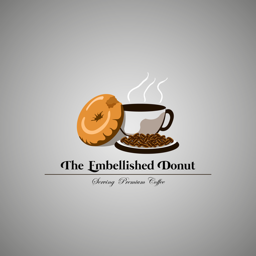 Donut  logo with the title 'Logo for premium coffee services'