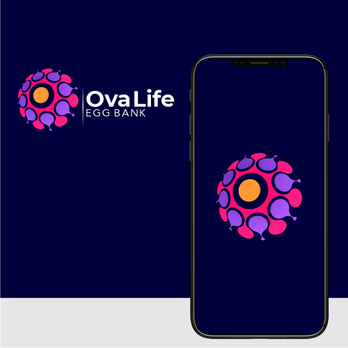 Fertility logo with the title 'Modern & Scientific Ovum Concept for Ova Life'
