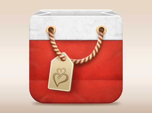 Shopping design with the title 'iPhone icon for Shopping app'