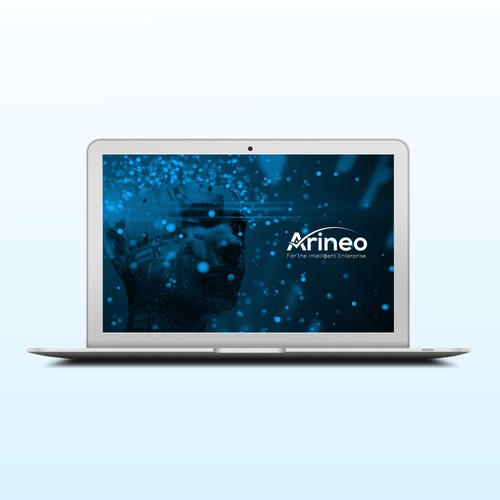 Artificial intelligence design with the title 'Modern PowerPoint Template for an ERP / AI Firm'