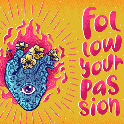 Heart illustration with the title 'Ilustration'