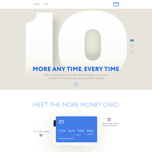 Typography website with the title 'Credit Card prelaunch Page'