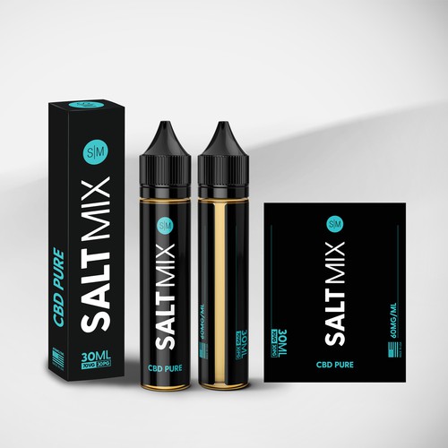 Liquor label with the title 'label design concept for SALT MIX'