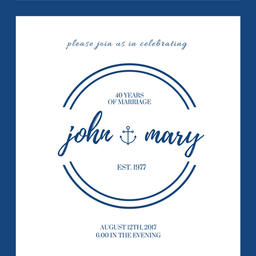 Marriage design with the title '40th Anniversary'