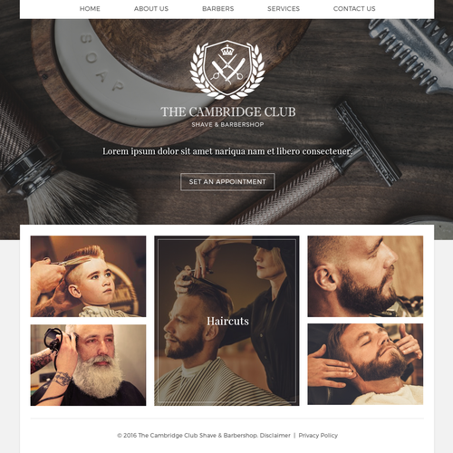 Unique website with the title 'Web Design For A Barber Shop'