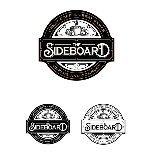 Retro brand with the title 'THE SIDEBOARD LOGO DESIGN'