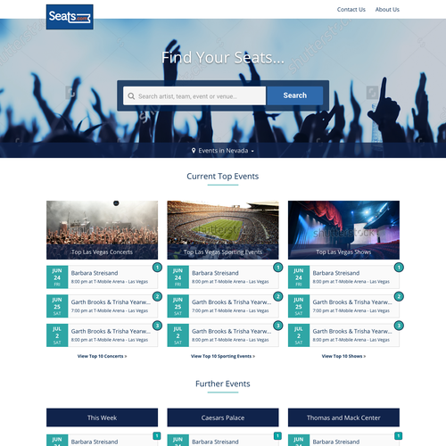 Ticket design with the title 'Landing Page for Online Ticket Service'
