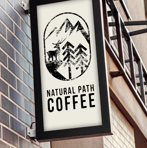 Coffee shop brand with the title 'Grunge coffee logo'