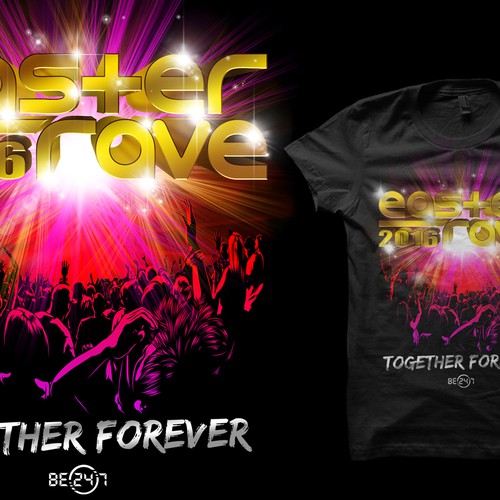 Bar t-shirt with the title 'easter rave 2016'
