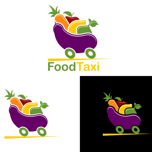 Taxi logo with the title 'green food'