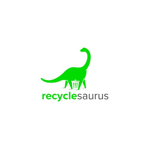 Go green design with the title 'recycle saurus'