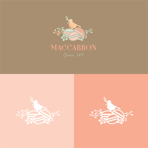 Nest logo with the title 'Sweet concept for a macaron business'