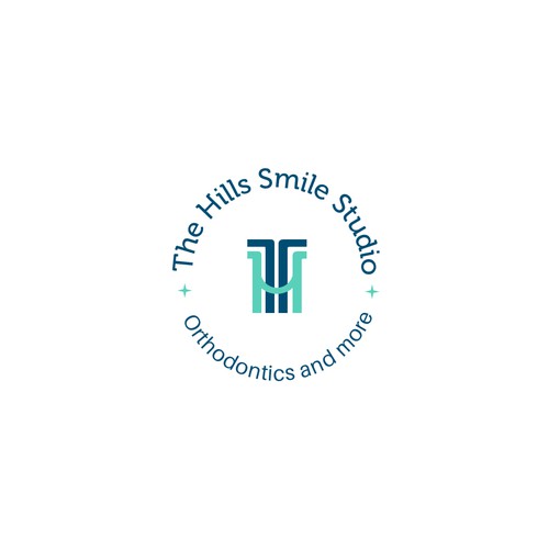 Orthodontist logo with the title 'The Hills Smile Studio'