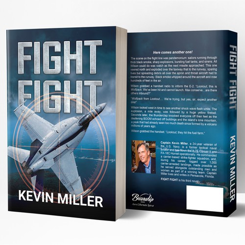 Military book cover with the title 'Book cover for a military tehcno-thriller'