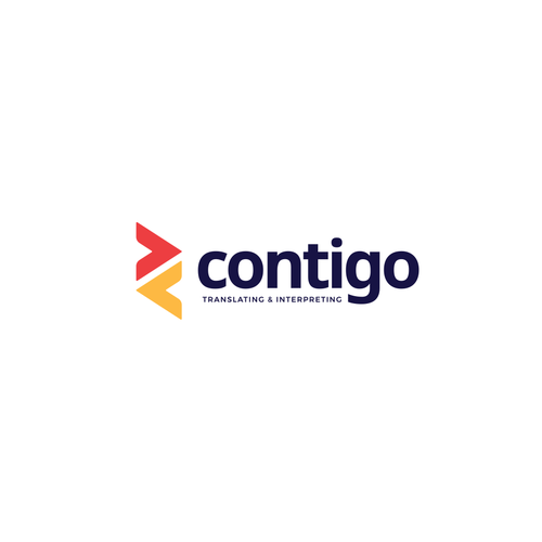 Symbolic brand with the title 'Logo Concept for Contigo- Translating and Interpreting Company'