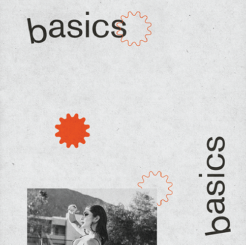 Type design with the title 'basics'
