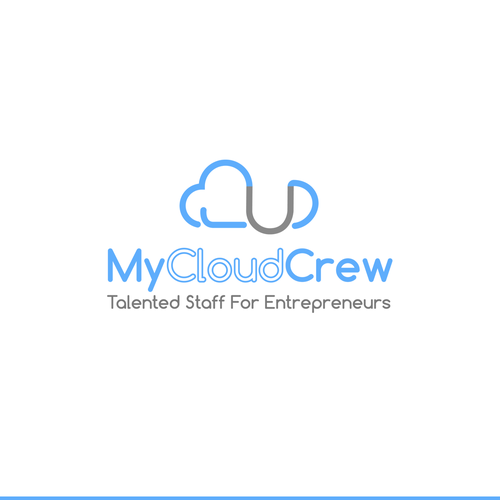 Cloud computing design with the title 'Modern logo.'