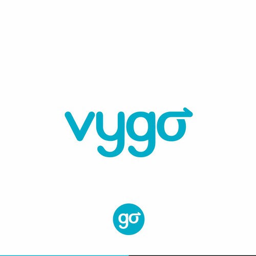 Arrow down logo with the title 'Vygo app Logo'