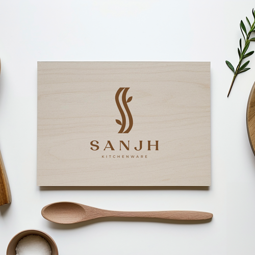 Wood design with the title 'Logo for a Premium Slow Living Brand (Wooden utensils Kitchenware)'