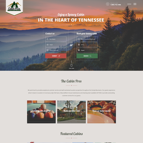 Woods design with the title 'Cabin Pros'