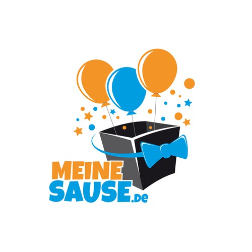 Balloon design with the title 'Logo design for a party box'