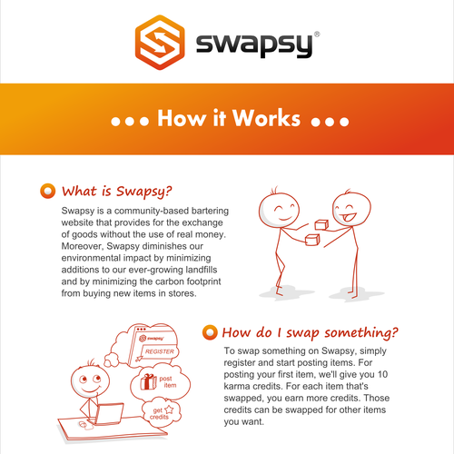 Simple artwork with the title 'How it works Illustration'