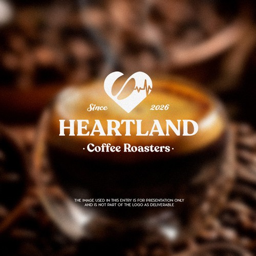 Illustrator design with the title 'Heartland Coffee Roasters'