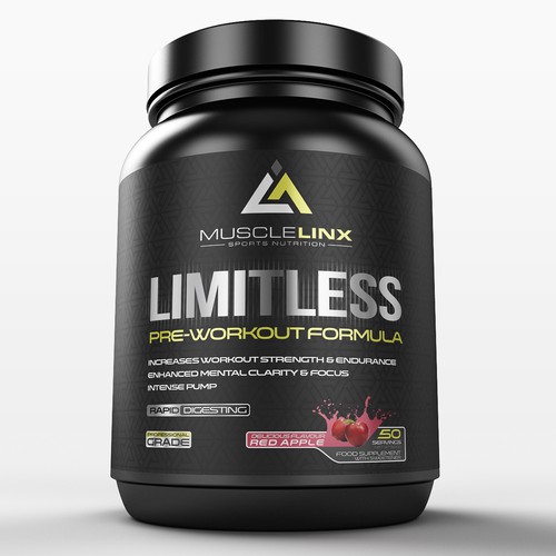 Sports label with the title 'pre workout supplement'