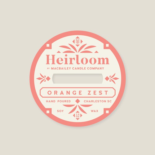 Candle design with the title 'MacBailey Candle Co'