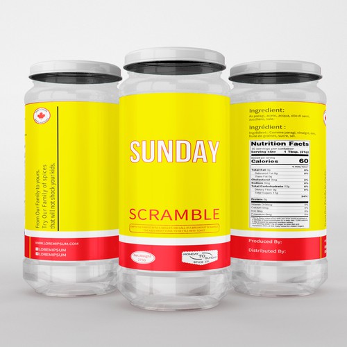 Yellow packaging with the title 'Jar packaging label Design'