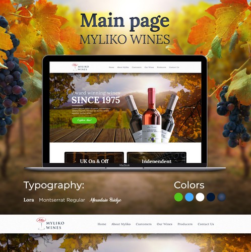 Company website with the title 'Myliko Wines'