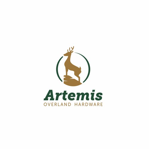 Hiking logo with the title 'Artemis overland hardware'