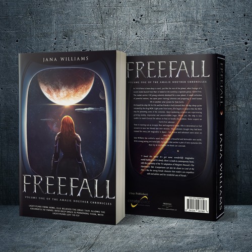 Girl book cover with the title '"Freefall" Artwork (Sci-Fi Series)'