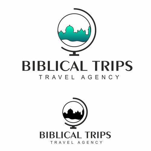 Tour logo with the title 'Biblical Trips travel agency.'